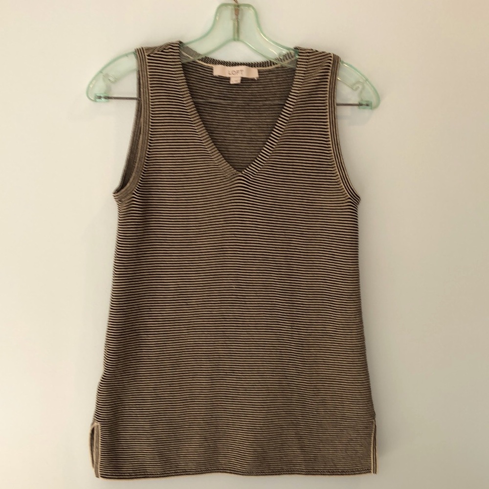 Tank Top, tan and black stripes
